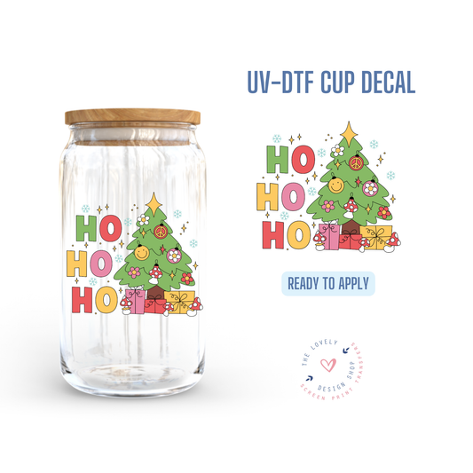 Ho Ho Ho Christmas Tree - UV DTF Cup Decal - Oct 15