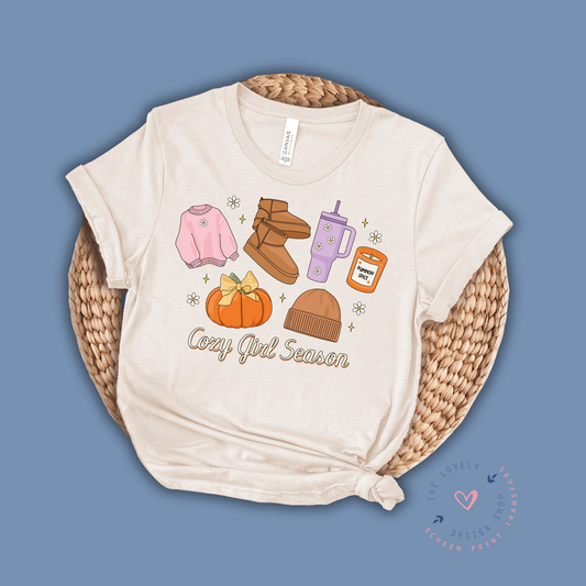 Comfy Fall Girly - FULL COLOR DTF TRANSFER (PRE ORDER - SHIPS SEP 16TH - SEP 20TH)