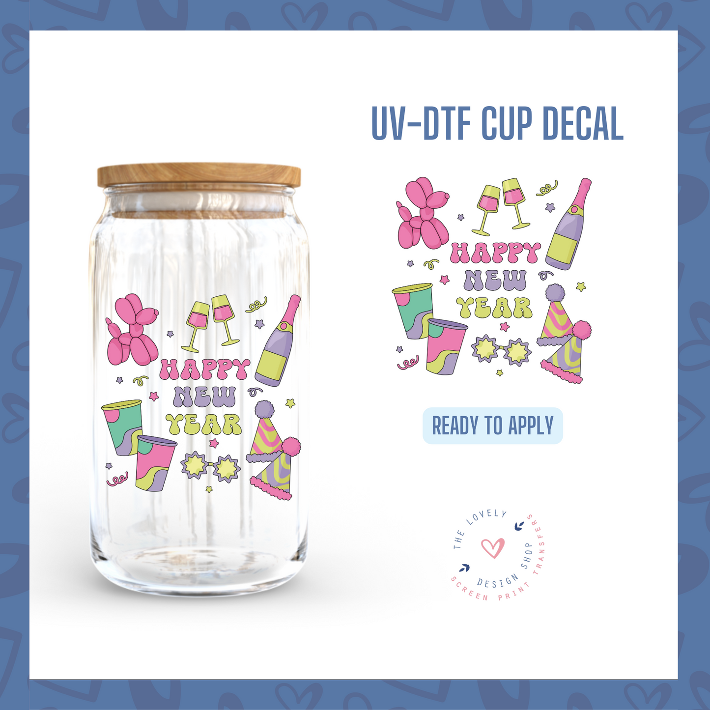 Pastel Happy New Year Theme - UV DTF Cup Decal - Oct 21