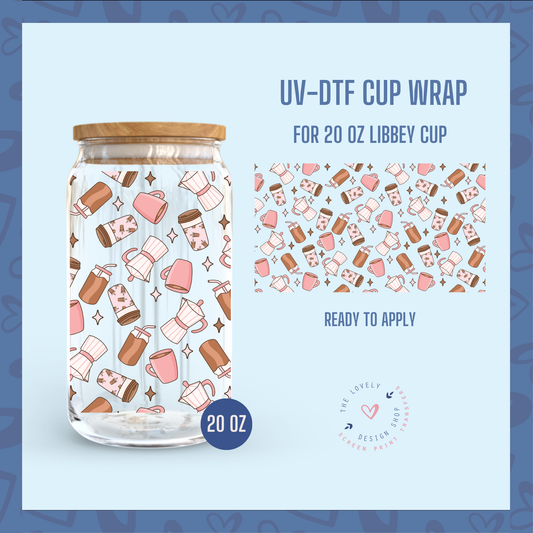 Coffee Love Language - UV DTF 20 oz Libbey Cup Wrap - Dec 23