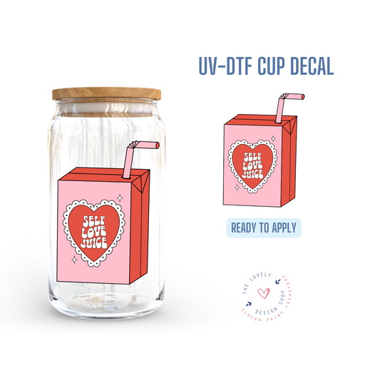 Self Love Juice Ruffle Heart - UV DTF Cup Decal - Dec 31