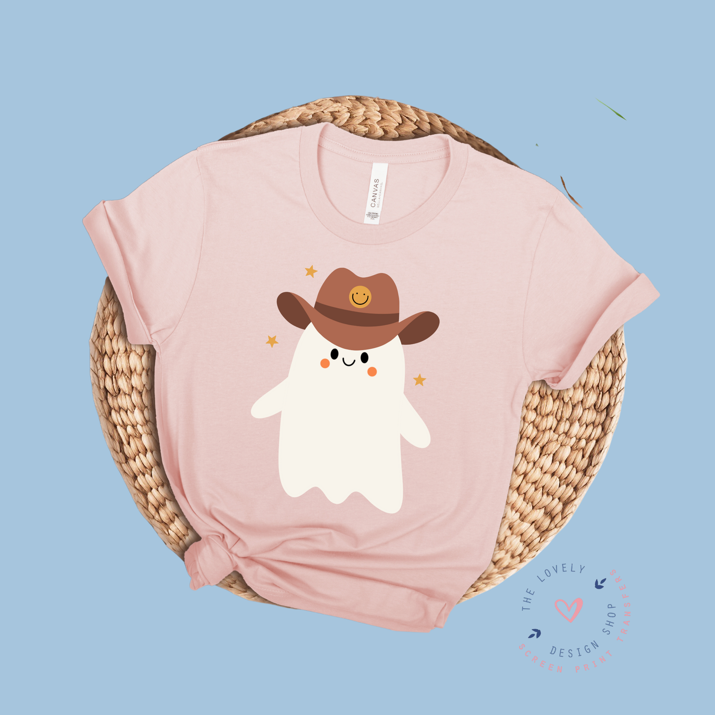 Cute Cowboy Ghost - FULL COLOR DTF TRANSFER (PRE ORDER - SHIPS SEP 16TH - SEP 20TH)