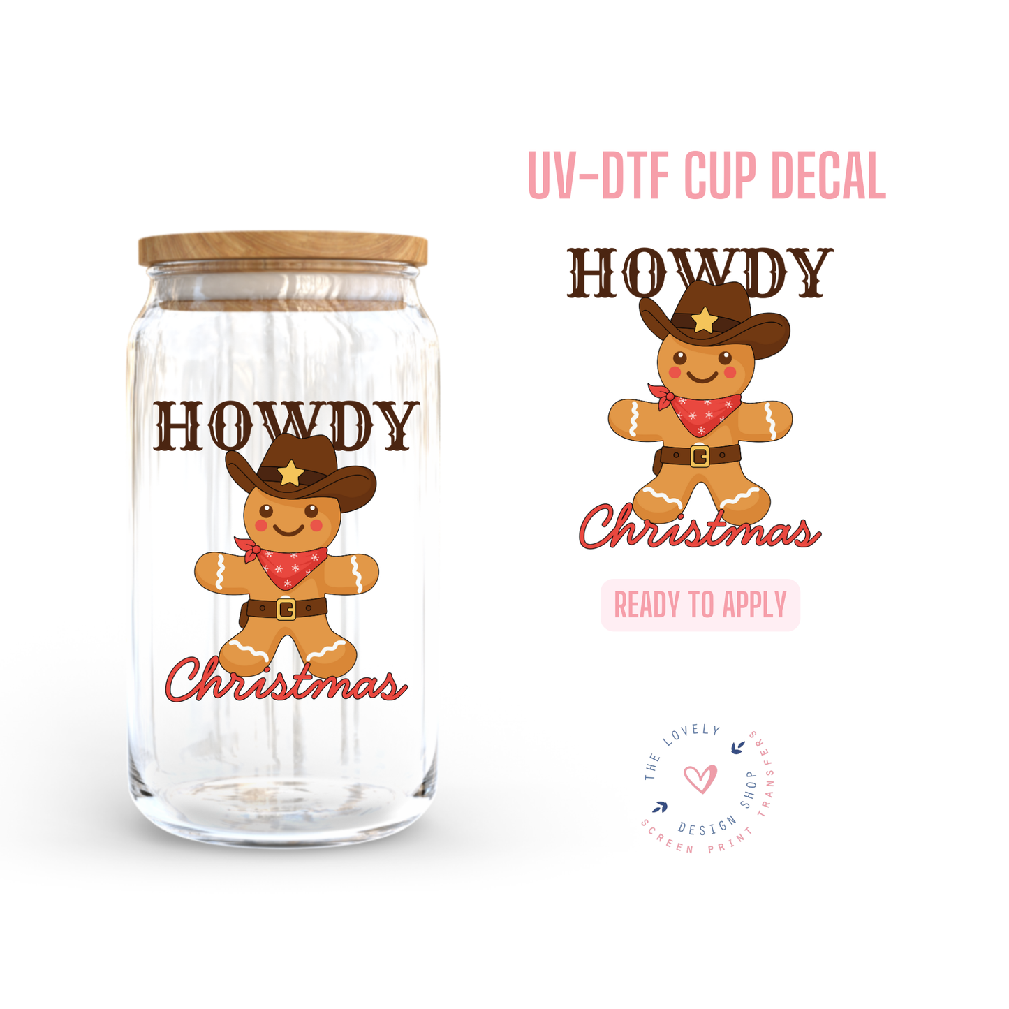 Howdy Christmas - UV DTF Cup Decal - Oct 15