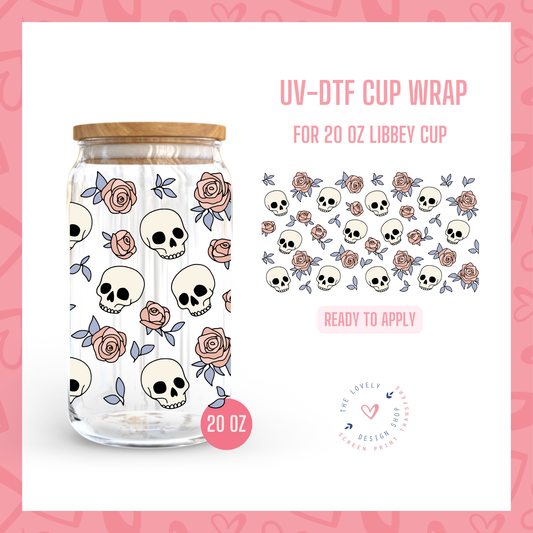 Deadly Roses - UV DTF 20 oz Libbey Cup Wrap - Aug 12