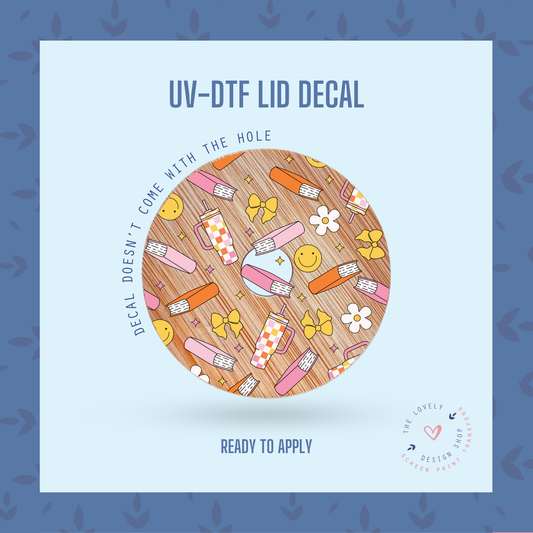 Bookish Smileys - UV DTF Lid Decal (Ready to Ship) Jul 1