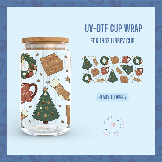 Cozy Christmas - UV DTF 16 oz Libbey Cup Wrap - Sep 23