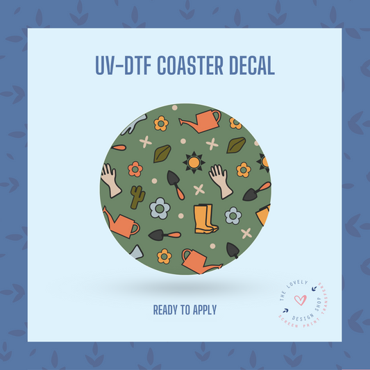 Gardening - UV DTF Coaster Decal (Ready to Ship) May 13