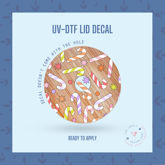 Pastel Candy Canes - UV DTF Lid Decal - Oct 21