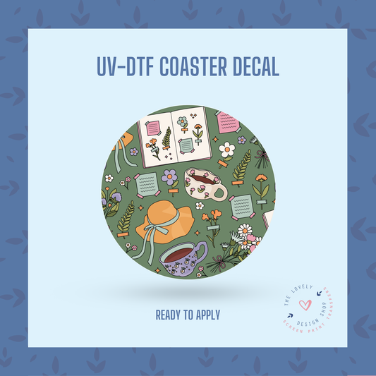 Cottage Girly - UV DTF Coaster Decal - Dec 2