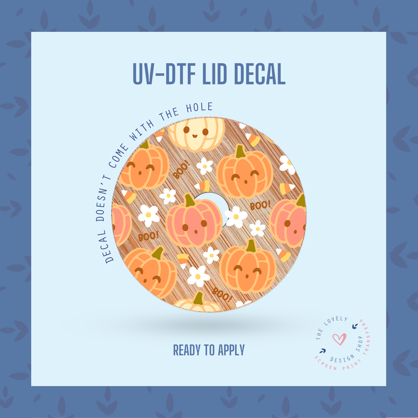 Cute Concha Pumpkins - UV DTF Lid Decal - Sep 23