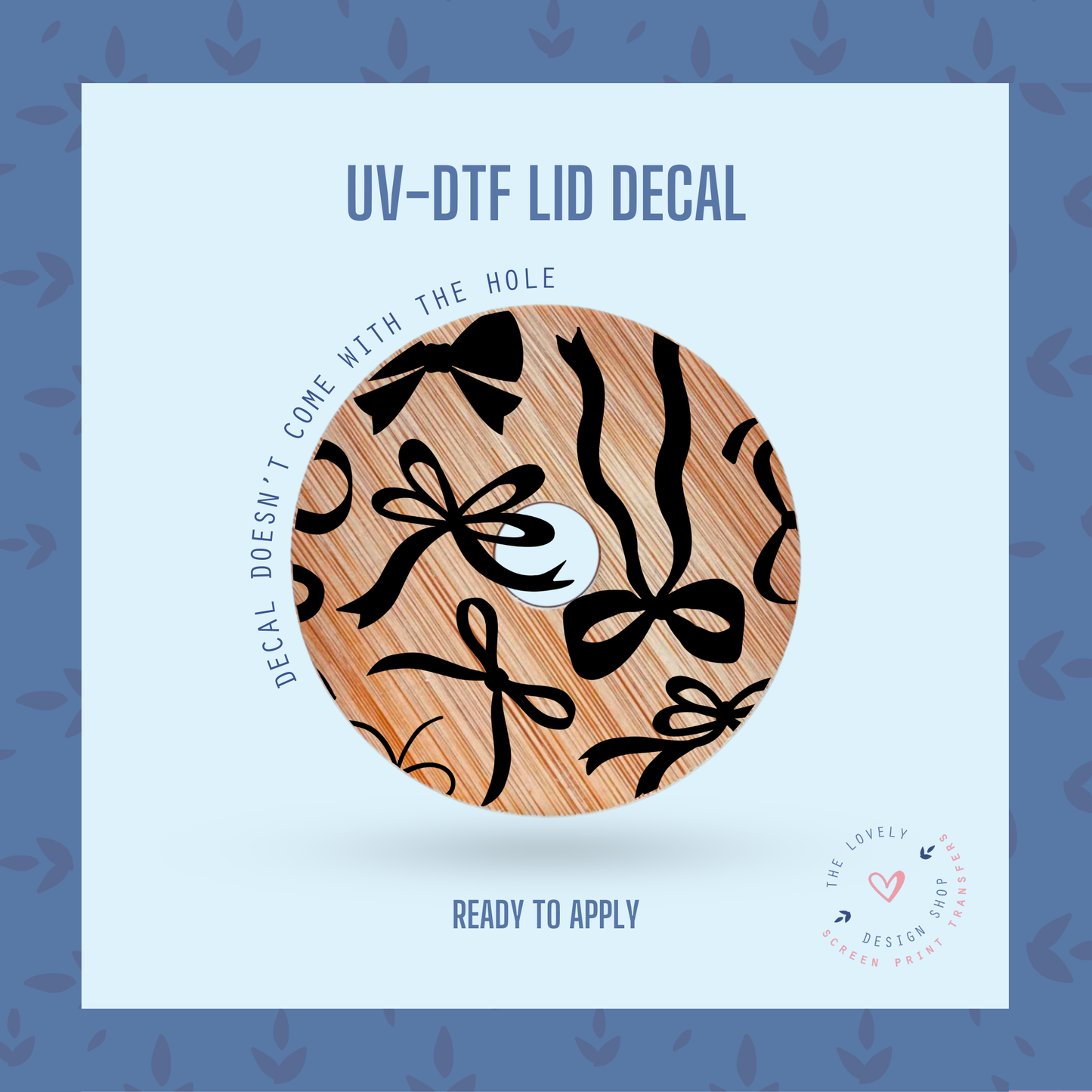 Black Tie Theme - UV DTF Lid Decal - Dec 16