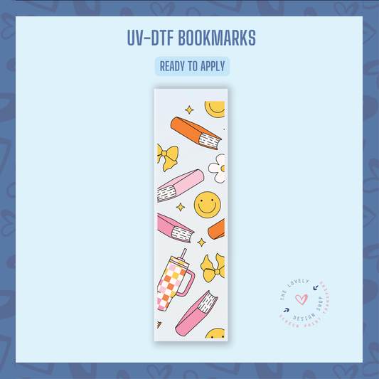 Bookish Smileys - UV DTF Bookmark Decal (Ready to Ship) Jul 1