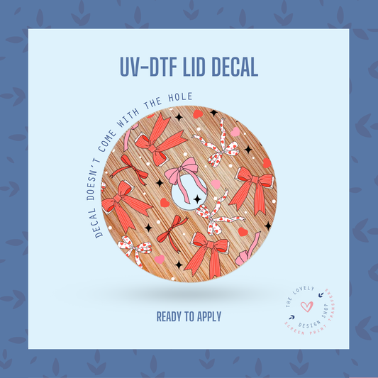 Multi Red Coquette Bows - UV DTF Lid Decal - Dec 31