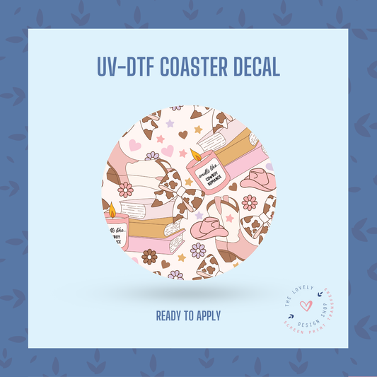 Smells Like... Cowboy Romance - UV DTF Coaster Decal (Ready to Ship) Jun 24