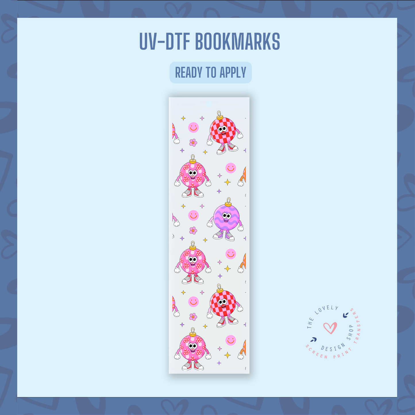 Girly Pattern Groovy Ornaments - UV DTF Bookmark Decal - Oct 15