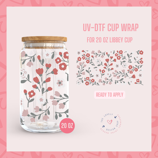 Summer Bloom - UV DTF 20 oz Libbey Cup Wrap (Ready to Ship) Jul 1