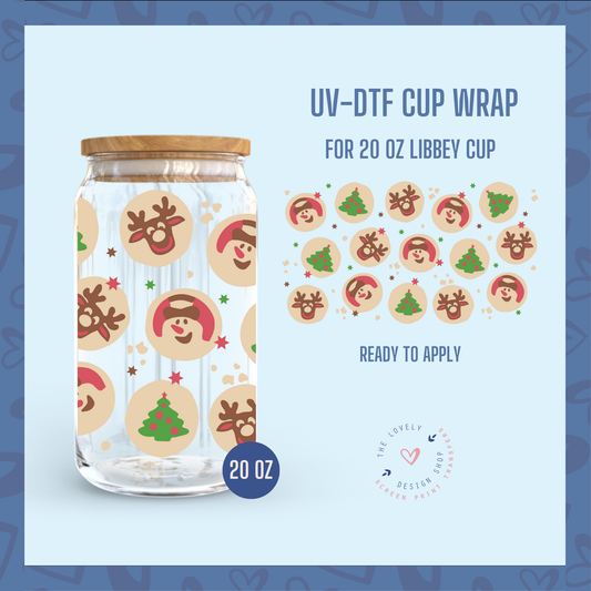 Christmas Sugar Cookies - UV DTF 20 oz Libbey Cup Wrap - Oct 28