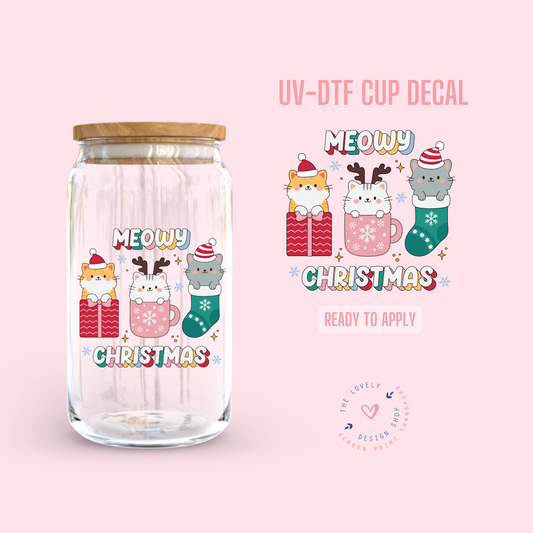 Meowy Christmas - UV DTF Cup Decal - Oct 8