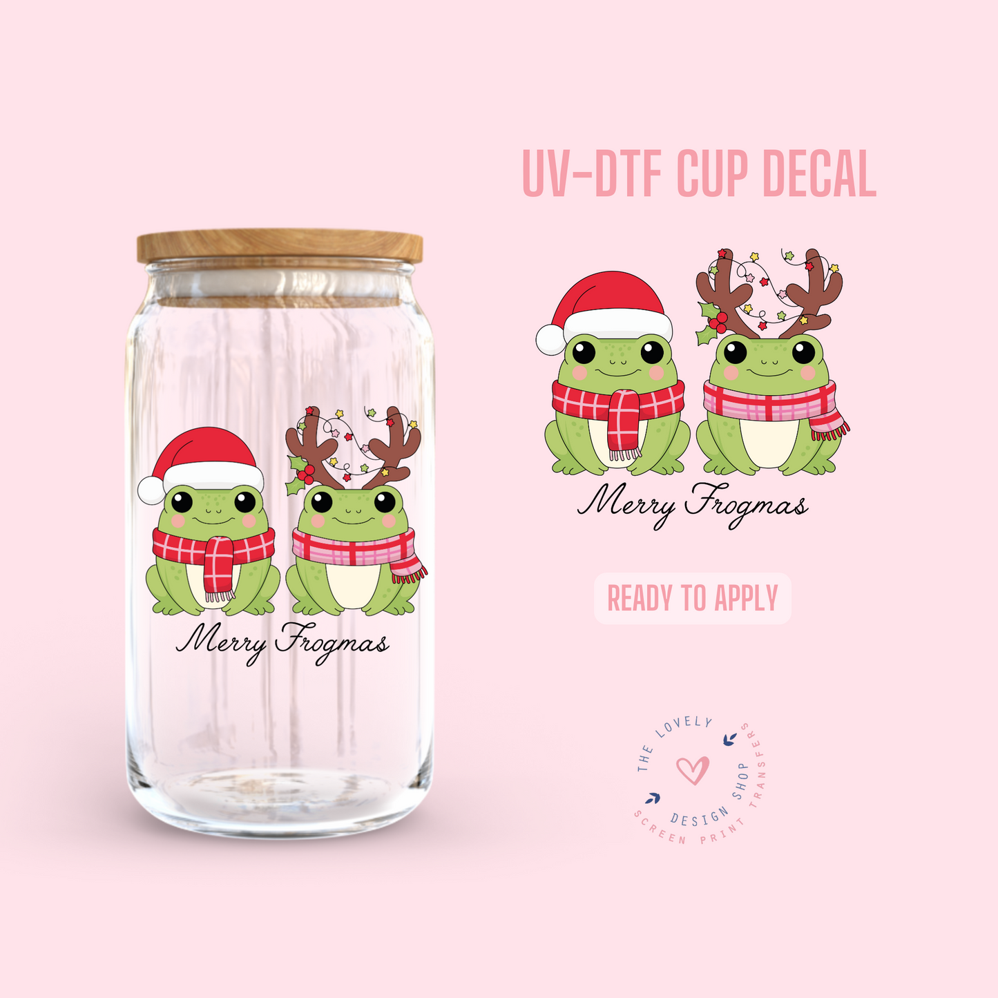 Merry Frogmas - UV DTF Cup Decal - Oct 21