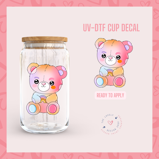 Rainbow Bear - UV DTF Cup Decal - Jul 15