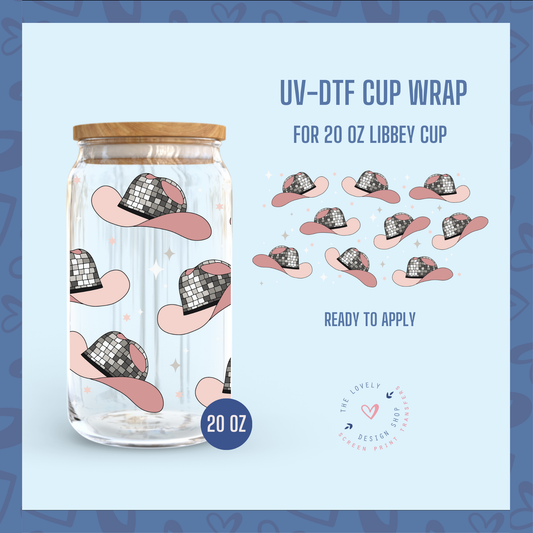 Cowboy Disco - UV DTF 20 oz Libbey Cup Wrap - Dec 31