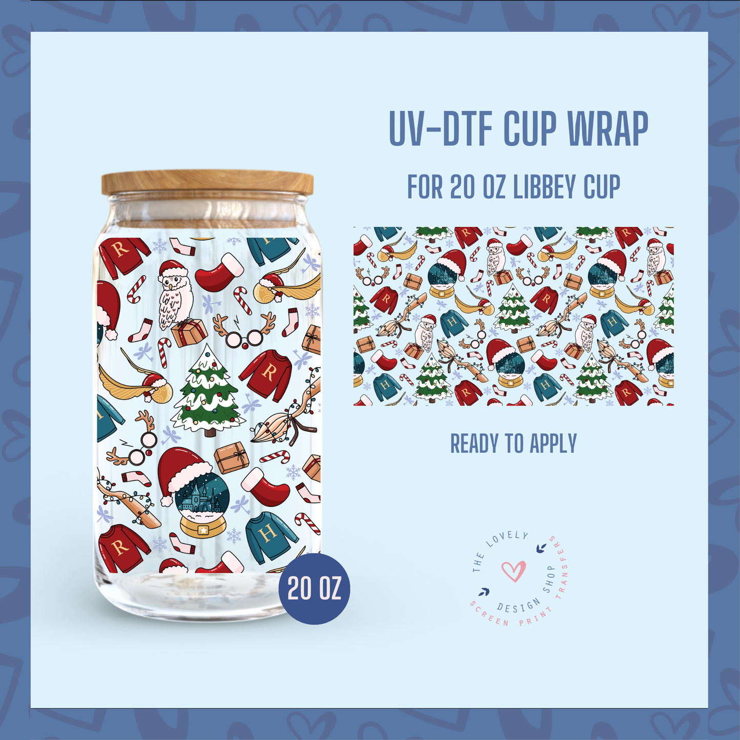 Magical Christmas - UV DTF 20 oz Libbey Cup Wrap - Dec 16