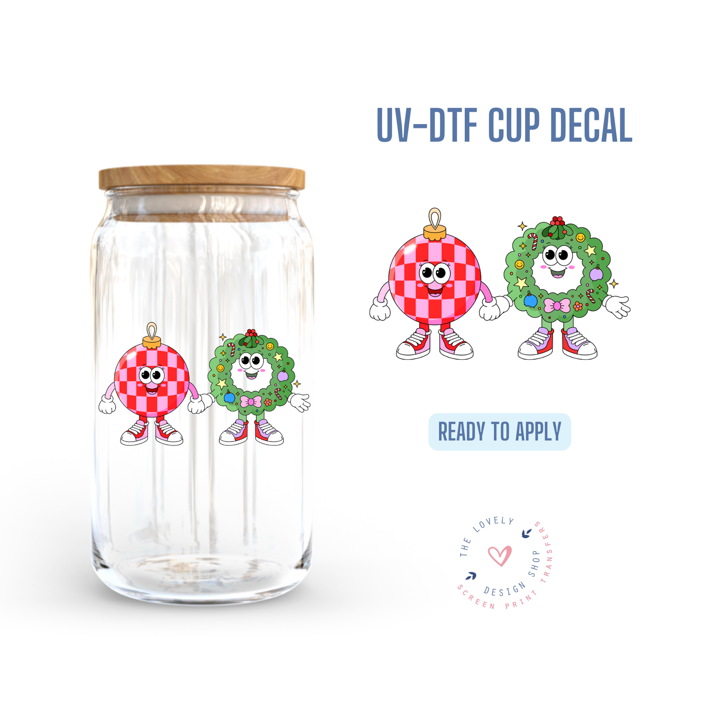 Ornament & Wreath Characters - UV DTF Cup Decal - Oct 15