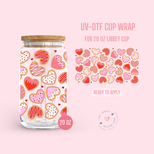 Valentine Sugar Cookies - UV DTF 20 oz Libbey Cup Wrap - Dec 31