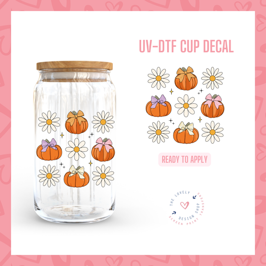 Pumpkin And Flowers - UV DTF Cup Decal - Jul 22