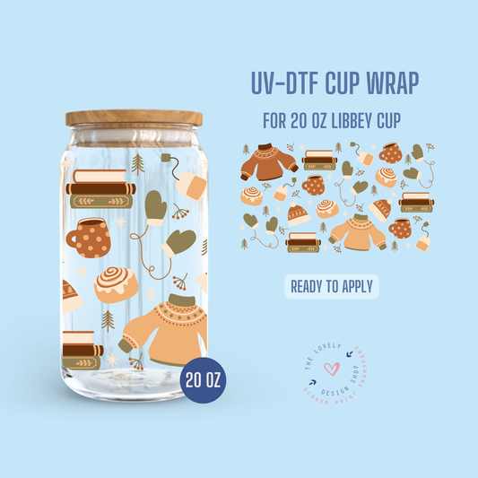 Cozy Winter - UV DTF 20 oz Libbey Cup Wrap - Oct 28