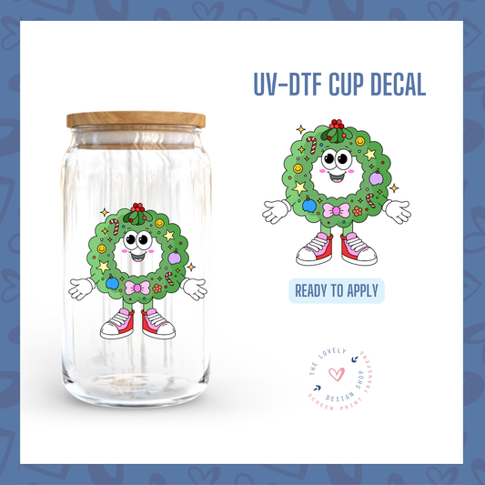 Retro Wreath - UV DTF Cup Decal - Oct 15