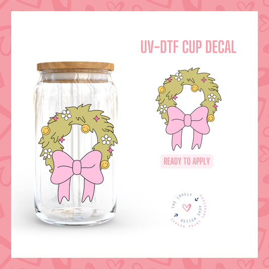 Christmas Wreath - UV DTF Cup Decal - Sep 30