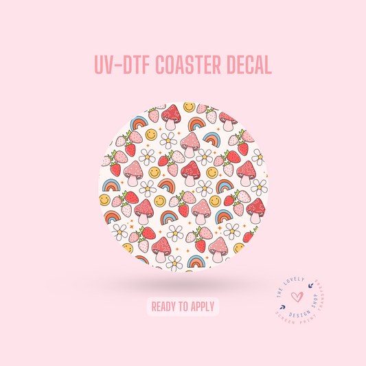 Happy Coaster  - UV DTF Coaster Decal (Ready to Ship) Apr 1