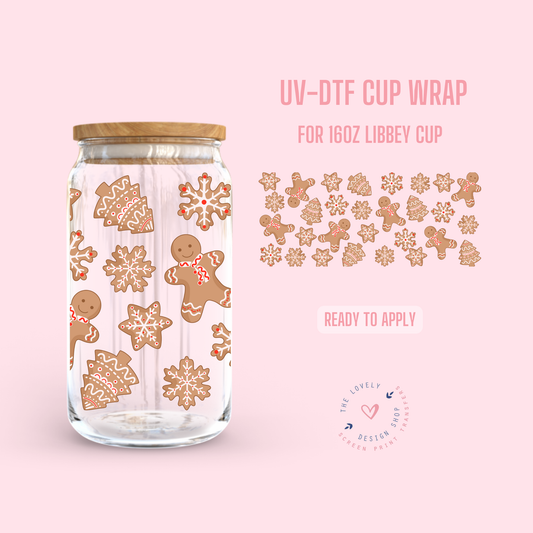 Classic Gingerbread Cookies  - UV DTF 16 oz Libbey Cup Wrap - Nov 18