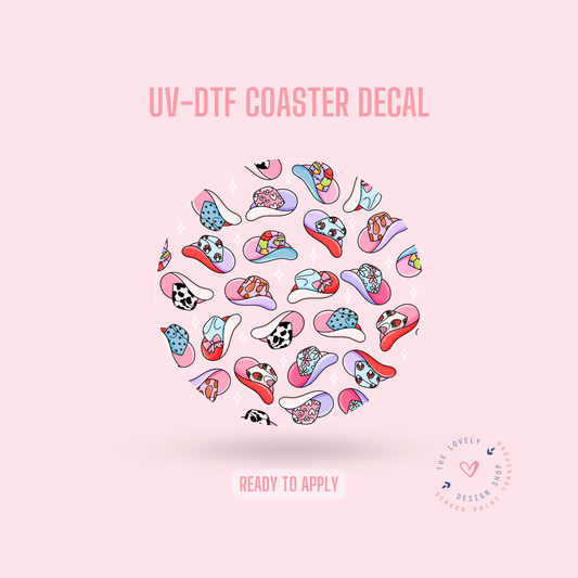 Cowgirl Hats - UV DTF Coaster Decal - Dec 23