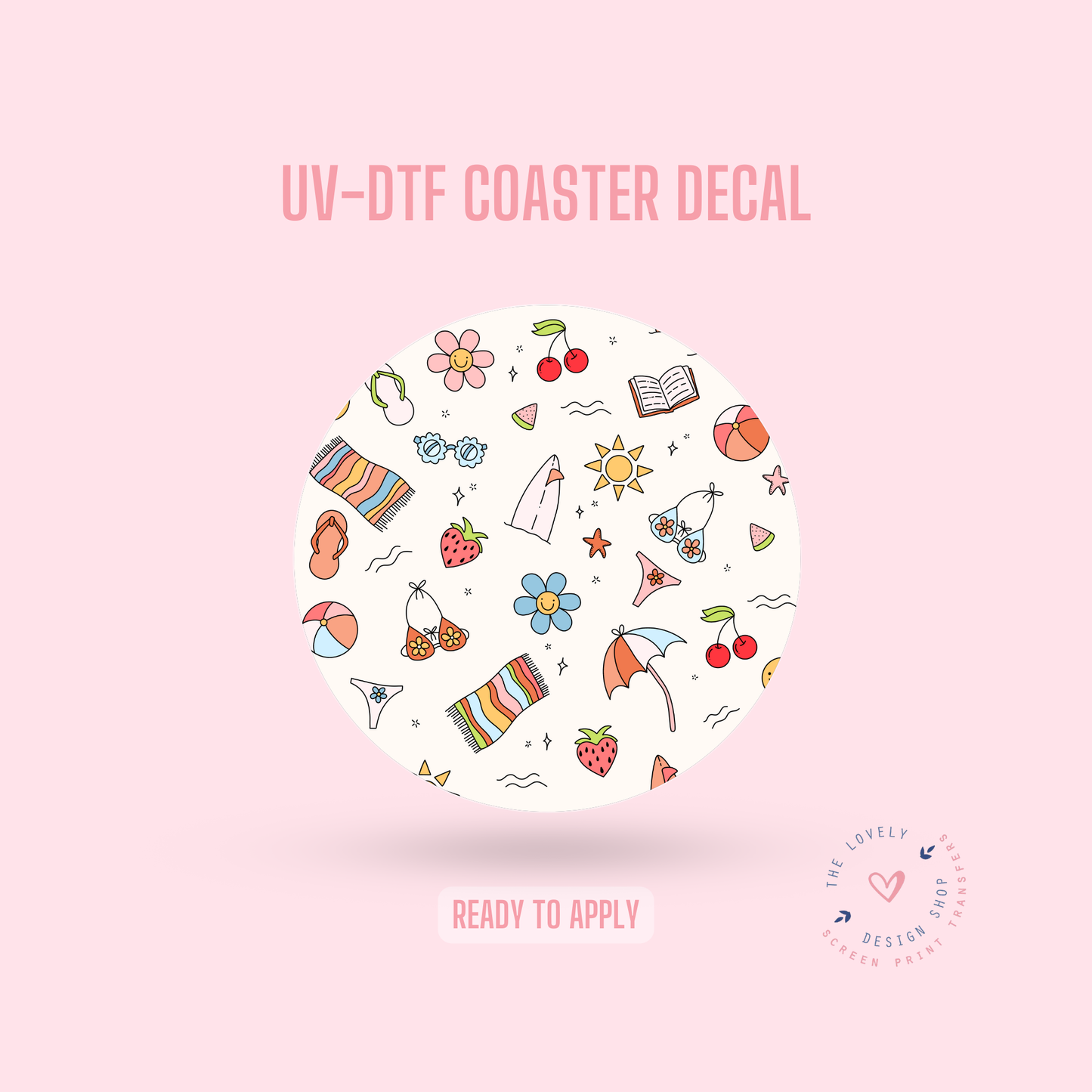 Summer Elements - UV DTF Coaster Decal (Ready to Ship) Jun 3