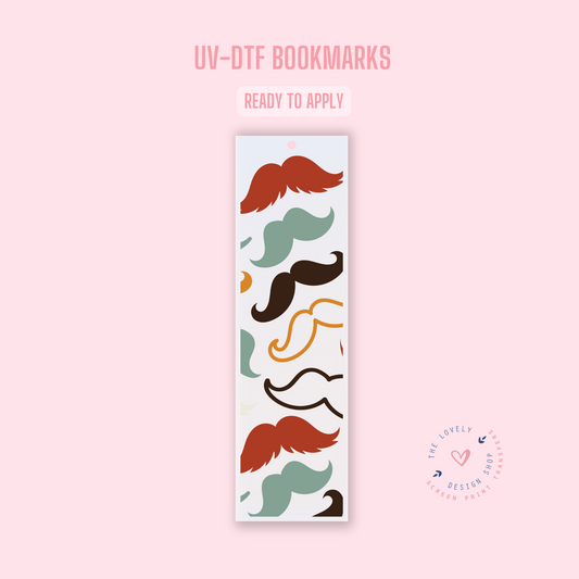 Modest Mustaches - UV DTF Bookmark Decal (Ready to Ship) May 13