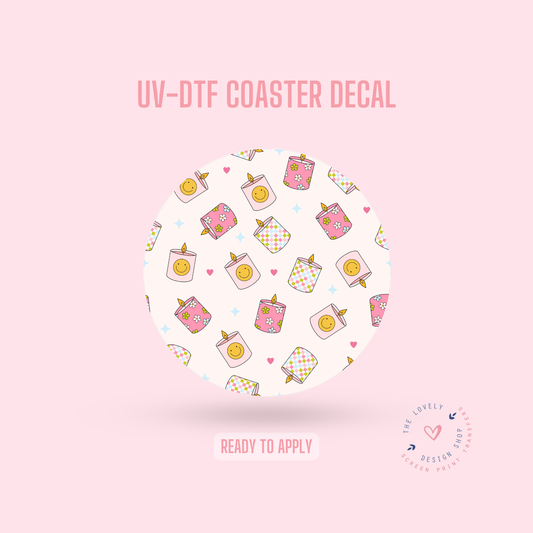 Happy Candles - UV DTF Coaster Decal - Jul 29