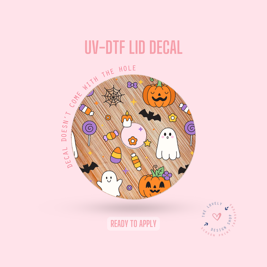 Halloween Candies & Doodles - UV DTF Lid Decal (Ready to Ship) Jun 17