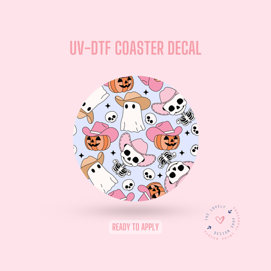 Howdy Halloween Characters - UV DTF Coaster Decal - Jul 15