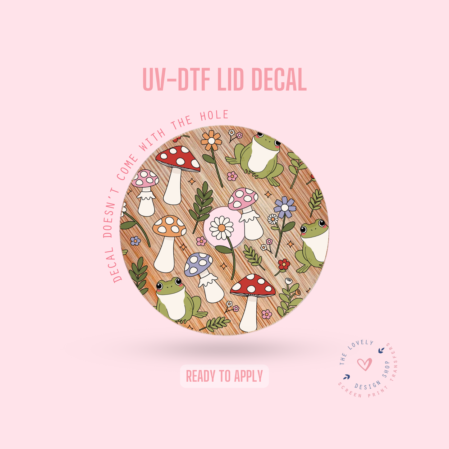 Frogs And Mushrooms - UV DTF Lid Decal - Dec 2