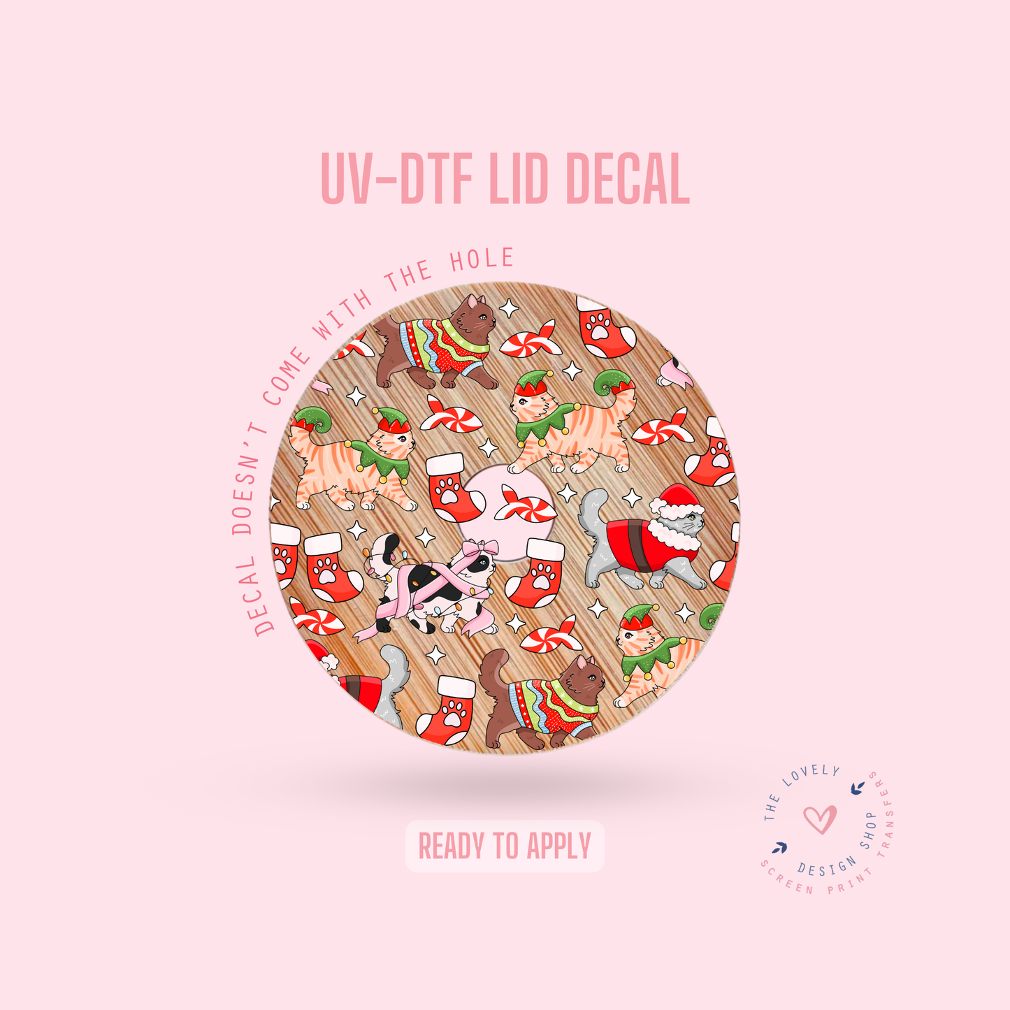 Cats Merry And Bright - UV DTF Lid Decal - Oct 8