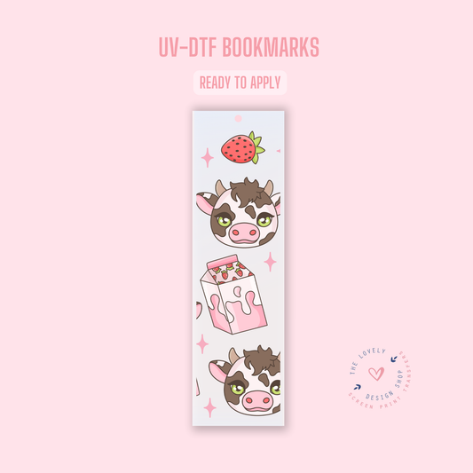 Strawberry Milk - UV DTF Bookmark Decal - Sep 30