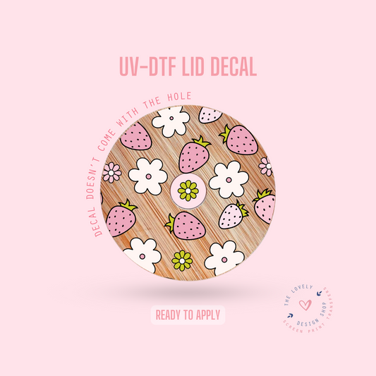 Strawberry Picnics - UV DTF Lid Decal (Ready to Ship) Apr 17