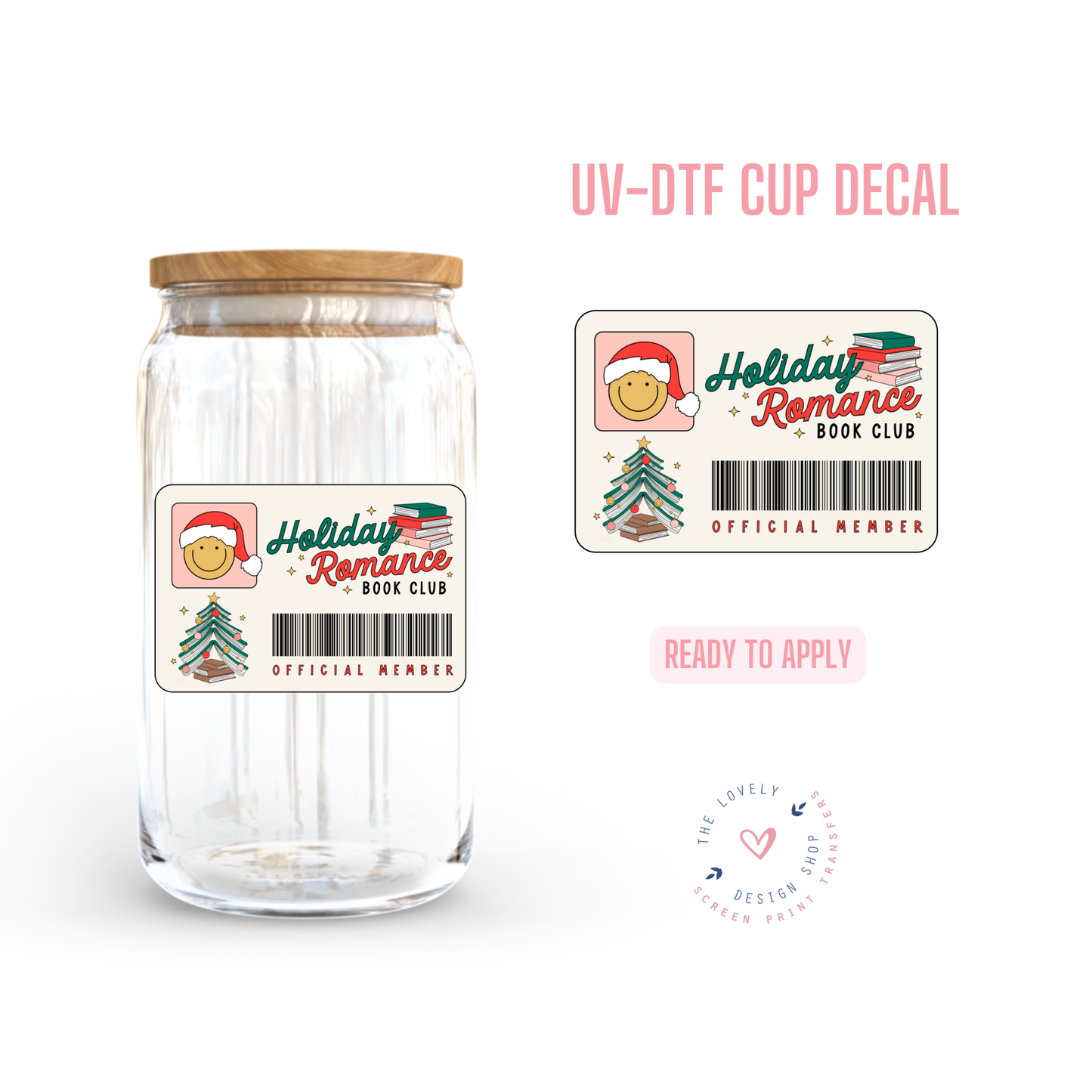 Holiday Romance Book Club Member Card - UV DTF Cup Decal - Sep 30