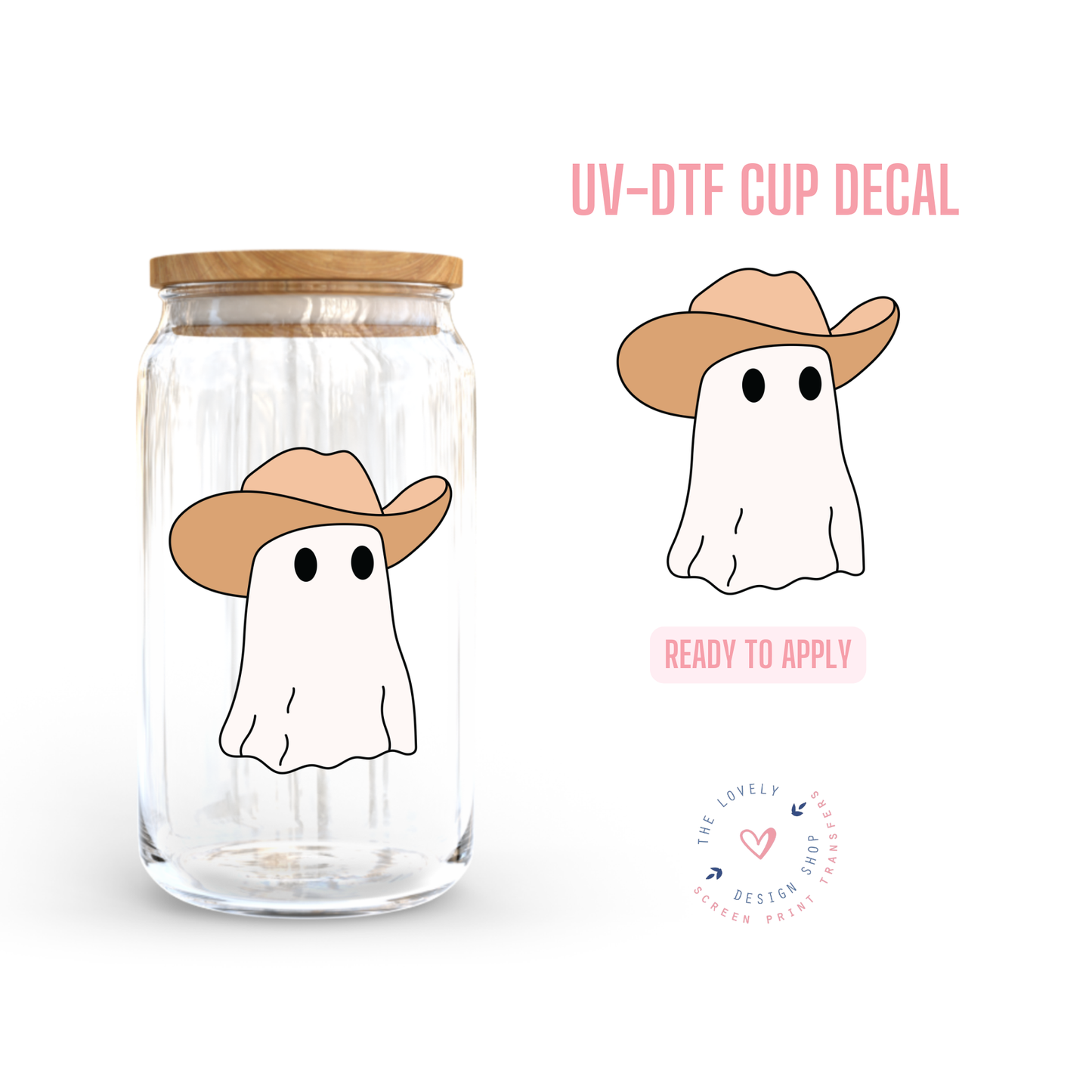 Howdy Halloween Ghost - UV DTF Cup Decal - Jul 15