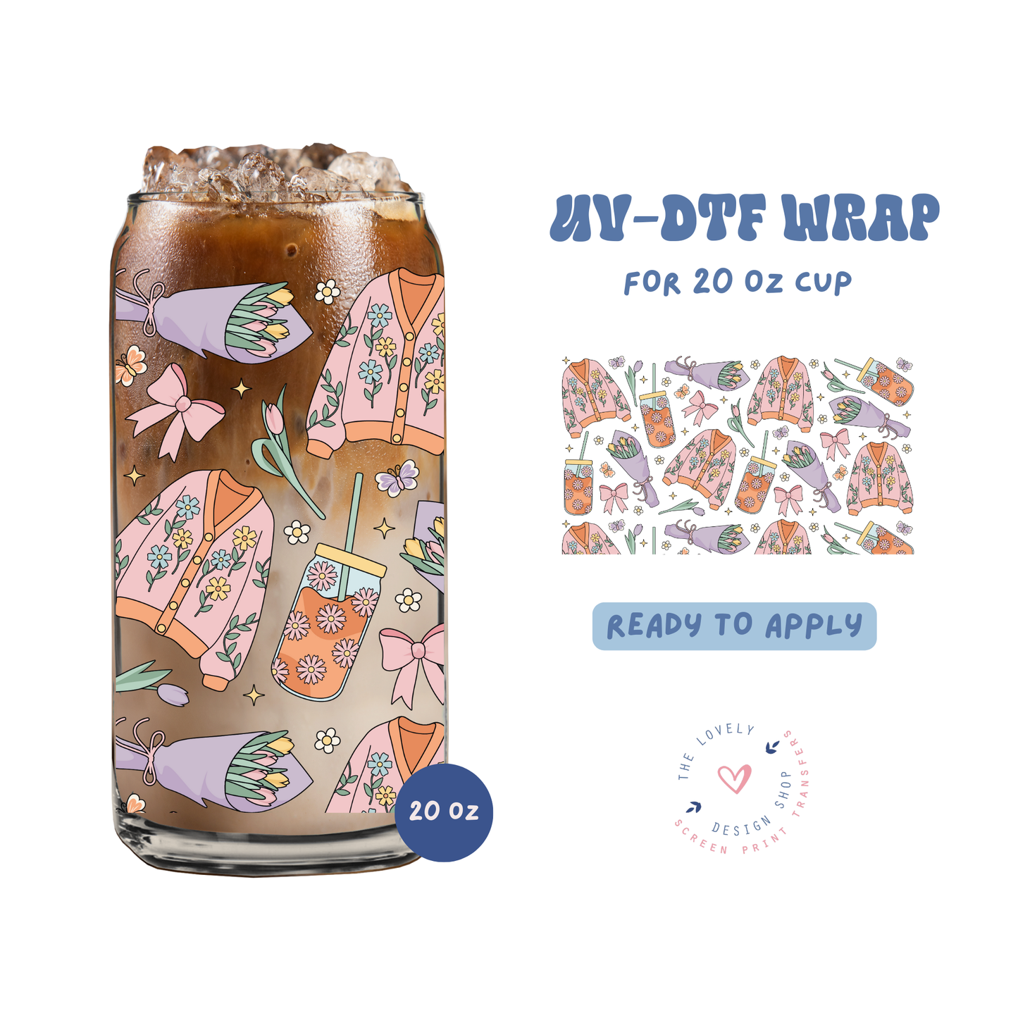 Spring Girl - UV DTF 20 oz Libbey Cup Wrap - Feb 4