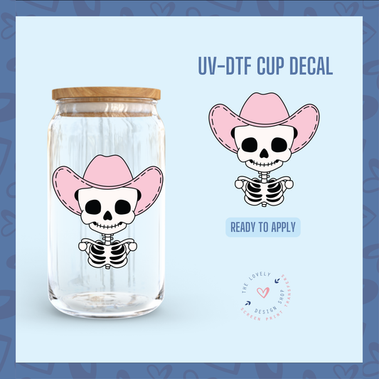 Howdy Halloween Skeleton - UV DTF Cup Decal - Jul 15