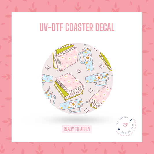 Just A Girl Who Loves Books - UV DTF Coaster Decal - Dec 16