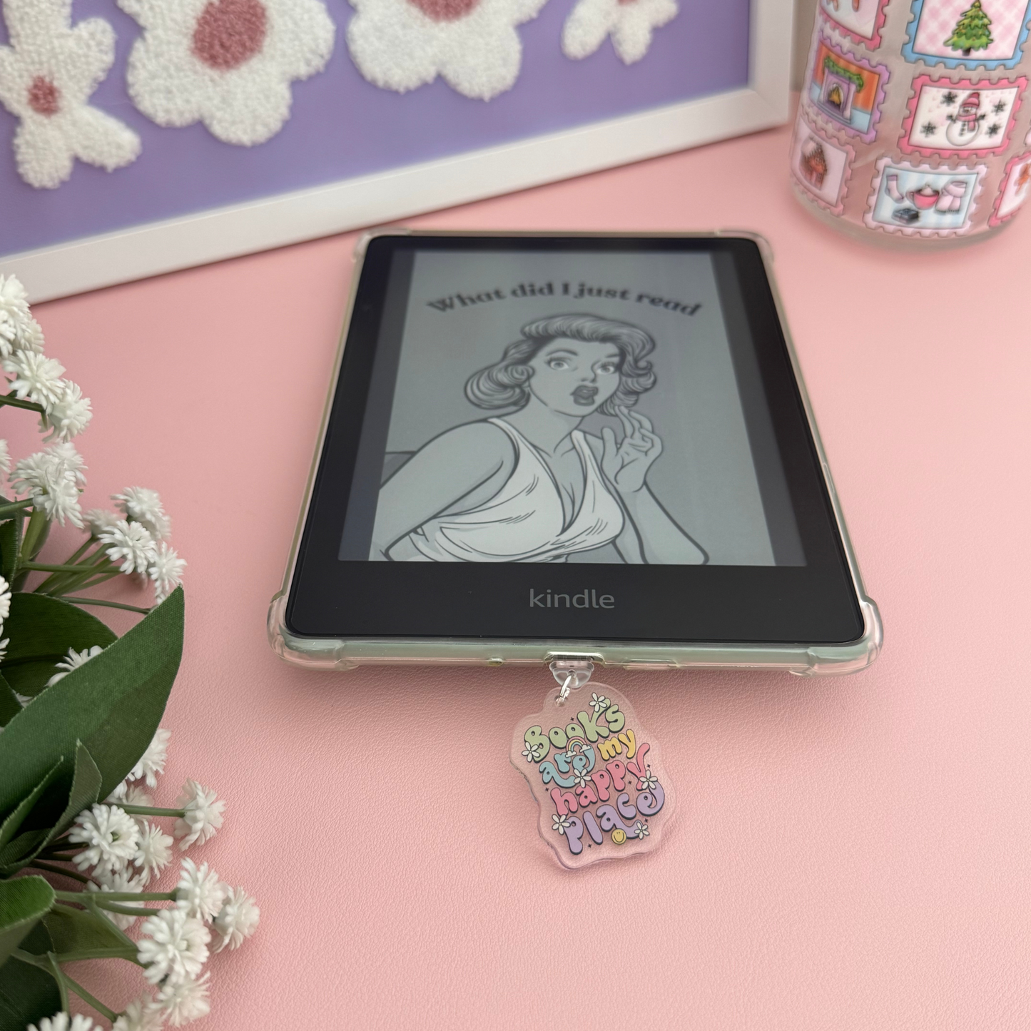 Books Are My Happy Place - Kindle Acrylic Charm